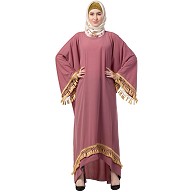 Kaftan abaya with Golden border- Puce Pink Kaftan abaya with Golden border- Puce Pink